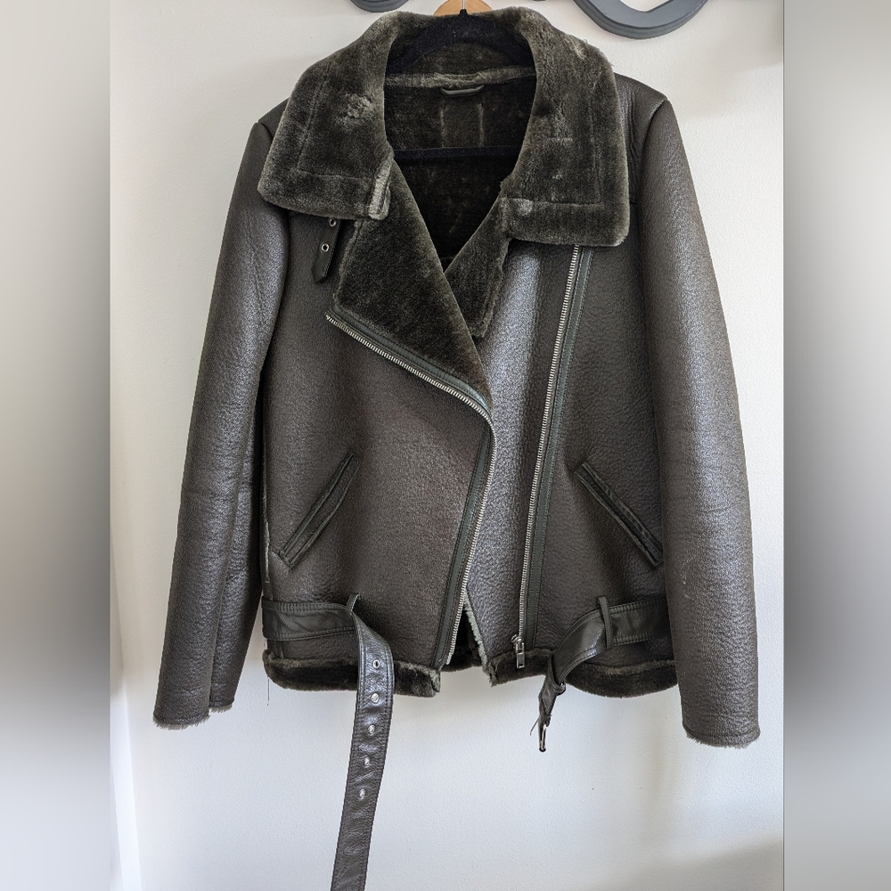 Women's Green Shearling Jacket